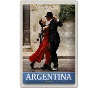 mrdeco Targa in metallo 20 x 30 cm bombata Argentina Tango Strada Decorazione Targa Tin Sign