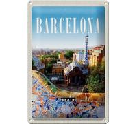 mrdeco Targa in metallo, 20 x 30 cm, bombata Barcellona Spagna La Pedrera, targa decorativa in metallo
