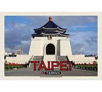 mrdeco Targa in metallo, 20 x 30 cm, bombata Taipei Taiwan Nationale Chiang-Kai shek, targa decorativa in metallo