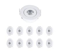 MRDEER 10 PCS Faretti Led da Incasso per Cartongesso, IP44 Faretti LED Soffitto Luce Naturale 3000K, AC 220-240V, Ultrasottili 20mm, Diametro Foro Ø43mm-45mm per Soggiorno, Sala Espositiva (Bianco)