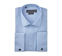 MrDoubleCollar Camicie formali a doppio polsino Slim Fit include gemelli in metallo manica lunga, Oxford blu , XL