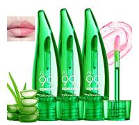 Mrettick Set di 3 lucidalabbra all'aloe vera, balsamo per labbra nutriente di lunga durata, olio per labbra idratante all'aloe vera, rossetto che cambia colore
