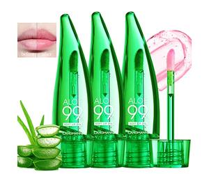 Mrettick Set di 3 lucidalabbra all'aloe vera, balsamo per labbra nutriente di lunga durata, olio per labbra idratante all'aloe vera, rossetto che cambia colore