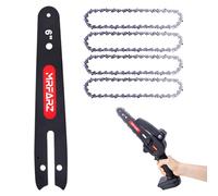 MRFARZ Mini barra per motosega da 15,2 cm con 4 catene per motosega, passo LP da 1/4", calibro 0,1 cm, 37 collegamenti per motosega elettrica senza fili [1 mini bar + 4 mini catene]