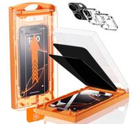 MRGLAS 2 + 2 pellicole protettive in vetro temperato per iPhone 16 Pro con protezione dell'obiettivo della fotocamera, eliminazione della polvere dell'auto, facile installazione, durezza 9H