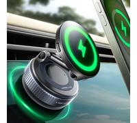 MRGLAS Caricatore da auto MagSafe da 15 W, caricabatterie magnetico wireless da auto per iPhone 17 Pro Max, accessori a ventosa per iPhone 16, 16e, 15, 14, 13, con custodia MagSafe
