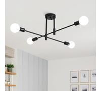 MRHYSWD Plafoniera Nera, 4 Luci, Moderna Lampadari Sputnik Plafoniere Per Soggiorno, Lampada Da Soffitto Vintage Industriale Per Camera Da Letto, Cucina, Corridoio, Salotto, Sala Da Pranzo