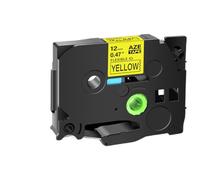 MRHZKE 1pk 12mm nero su nastri di etichetta laminati con id flessibile bianco funzionano con TZE-FX241 631 131 compatibile per il produttore di etichetta(Black on yellow)