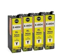 MRHZKE 4pcs 1Set T40D1 T40D2 T40D3 T40D4 T40D Cartuccia di inchiostro compatibile Set per SC T3100 SC T5100 SC SERIE SERIE SERIE Funziona con modelli SureColor(4pcs Yellow)