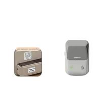MRHZKE Portable B1 Etichetta inglese Stampante Dispositivo termico portatile per adesivi di codice QR a barre Compatibili con rotoli di carta a colori standard(Gy Gift 1Roll)