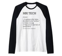 MRI Tech Definizione del Lavoro Tecnologo MRI Personalizzato Divertente Maglia con Maniche Raglan