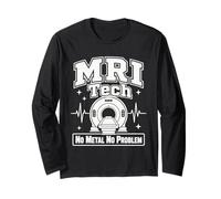 MRI Tech No Metal No Problem Grafica radiologica Maglia a Manica