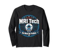 MRI Tech - Risonanza Magnetica Divertente con Scritta No Metal No Problem Maglia a Manica