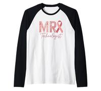 MRI Technologist Nastro Rosa sensibilizzazione al Cancro al Seno Radiolo Maglia con Maniche Raglan