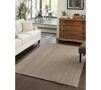 Mrida Weave Tappeto fatto a mano intrecciato a mano in iuta naturale ecologica, tappeto per pavimento, tappeto da tavolo centrale per arredamento per la casa, grigio, 2,8 x 3,9 m