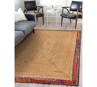 Mrida Weave Tappeto indiano fatto a mano in multi cotone con interno in iuta naturale, tappeto per esterni - tappeto da fattoria Dimensioni: 60 cm x 60 cm