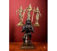Mridaya Ottone Lord Hanuman Idol con Ram e Lakshman e Sita, Brass Perumal con Dea Sita, Ram e Lakshman con Dhanush.