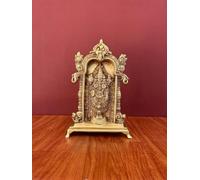 Mridaya Statua Tirupati Balaji 26 CM in Ottone Idolo Lord Balaji per Nuova Casa, Figurina Avatar Signore Vishnu, Shri Venkateswara per Home Temple Pooja