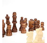 Mrisata 32 pezzi scacchi internazionali in legno, scacchi di ricambio, gioco di pensiero per amici o familiari, scacchi in legno, giocattolo per il tempo libero, gioco di pensiero