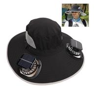 Mrisata Cappelli da Sole per Uomini con 2 Ventola Solare a Largo Solare a Largo Esterno Largo Brim Upf 50+ Cappello da Pesca Alla Crema Solare - Rimovibile e Fan di Ricarica USB (#1)