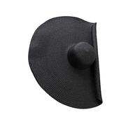Mrisata Cappelli di Paglia da Spiaggia Oversize per Donna Cappello da Sole di Paglia Floscio Grande Cappello di Paglia a Tesa Larga da Donna Cappello di Protezione Solare da (Un nero)