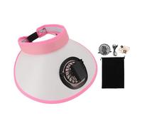 Mrisata Cappello da Sole Visor con Ventola Larga Bruzza Berretto da Spiaggia Rinfrescamento del Cappello di Protezione da Sole per Protezione Vuota Cappello da Sole Estate in Topless (Rosa)