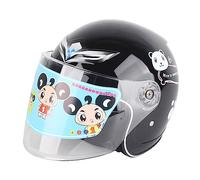 Mrisata Casco da Bici per Bambini Casco da Moto Ergonomico Antivento Caldo per Bambini Materiale EPS Fodera in Cotone Spesso Cinturino Regolabile Taglia Unica per la Primavera Aut (Nera)