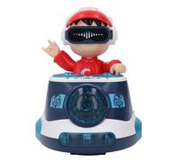 Mrisata DJ Bouncing Beat Rock Boy Danza Giocattolo, Auto Robot di Musica Elettronica con Luce Lampeggiante, Movimento Automatico della Ruota Universale, per Bambini Piccoli (Blu)