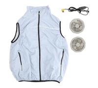 Mrisata Gestino di Raffreddamento, Raffreddamento Gilet con 2 Ventilatori per Caldo, Vestiti Traspiranti per Uomini e Donne (2XL)