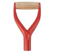 Mrisata Manico di Ricambio per Pala, Design Ergonomico a Forma di Y, Manico a Vanga con Impugnatura in Legno, per Scavare in Giardino, Rastrellare, Materiale Durevole in Ferro e L (Rossa)