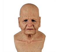 Mrisata Maschera di Halloween Realistico Vecchio Uomo e Vecchia Signora - Raccapricciante in Lattice Umano, Antirughe Spaventosa per Cosplay (B)