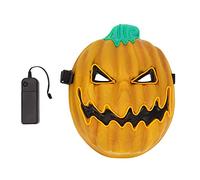 Mrisata Maschera Luminosa a Forma di Zucca di Halloween, Maschera | Materiale in PVC, Maschera per il Viso con Testa di Zucca Spaventosa per Feste, modalità Flash Fissa/lenta/veloce, per