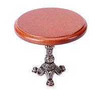 Mrisata Tavolo Rotondo in Miniatura per Casa delle Bambole 1:12, Mini | Design Simulato con Venature del Legno, Base Stabile in Metallo, Adatto per la Cucina o il Soggiorno di una Casa delle