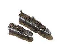 Mrisata Titanic Naufragio modello di pesce Titanic Modello, Titanic Lost Wrecked Boat Ship Acquario Decorazione Ornamento Relitto Ornamenti