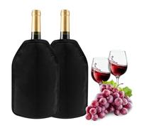 Mritrit 2 Pezzi Copribottiglie Refrigeranti per Bottiglie, Copribottiglie Refrigeranti Elasticizzati per 0,7-1 Litro di Vino/Spumante/Champagne, Riutilizzabili per Picnic/Feste/Fuori Casa (Nero)