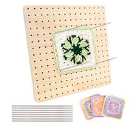 Mritrit 20cm Tavola Di Blocco Per Uncinetto con 8 spilli, Telaio Per Porta Mattonelle Granny, Granny Square Blocco, Tavola Bloccaggio Uncinetto, Quadrati per Borse Uncinetti