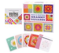 Mritrit 50 Card Deck Granny Square Kit, Crochet Granny Squares Mix & Match con Libro Uncinetto per Caffè Parco e Viaggi