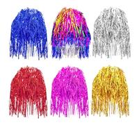 Mritrit 6 pezzi Parrucca tinsel colorata, ciocche di pellicola, colore oro, parrucche argento glitter per uomo/donna, set di decorazioni per carnevale, accessori divertenti per feste da discoteca