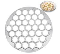 Mritrit Stampo per Pelmeni a 37 fori, per Ravioli 2 in 1, utensile da cucina in alluminio per Ravioli, Wontons, Baozi, Ravioli o Samosa, stampo antiaderente, stampa per Ravioli russa (argento)