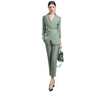 Mrjitor Donna Doppio Petto Bottoni Formale 2 Pezzi Abiti Manica Lunga Bussines Suit Set per L'Ufficio di Lavoro