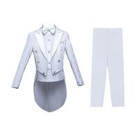 Mrjitor Ragazzi Tailcoat Abito Due Pezzi Set Giacca con Pantaloni con Cintura in Vita per Matrimonio Prom Cena