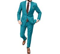 Mrjitor Uomo Cena giornaliera di Affari Smoking in 2 Pezzi Set di Abiti da Taglio di Due Pulsanti