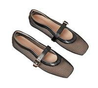 Mrkeung Donna Flats Mary Jane Flat Shoes Ballet Flat Soft Leather Dress Shoes Square Toe Slip On Sandals per Le donne-231