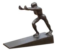 MRKU Fermaporta con Design a Uomo Che Spinge, Statuetta Decorativa Vintage, Cuneo in ghisa Resistente, Regalo di Compleanno