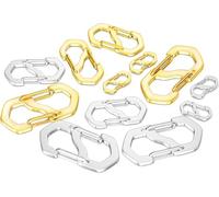 Mrltau 12 chiusure a catena in acciaio inox, chiusura per bracciali, chiusura a catena argento, chiusure per bracciali, mini moschettoni