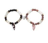 Mrltau 2 pezzi Kawaii cartoni animati Matching Bracelets, Friendship Bracelet, BFF Braccialetti per 2, Bracciale per ragazze Amicizia, Best Friends Regali di Amicizia