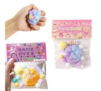 Mrltau 2 pezzi Taba Squishy zampe, zampe di gatto Squishy senza fiocchi, giocattolo antistress Cat Paw Squishy, per bambini e adulti (viola + giallo)