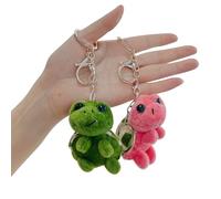 Mrltau 2 portachiavi a forma di tartaruga, grazioso ciondolo di peluche, portachiavi divertente, giocattolo di peluche, multicolore, L