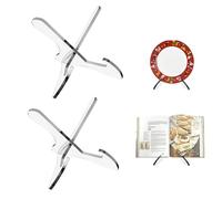 Mrltau 2 Set X-Form Acrilico Supporto Porta Piatti, Cavalletto Porta Piatti, Supporto Fotografie, Porta Libri Decorativo, Supporto Dvd, Supporto Carte, per Casa, Cucina, Scuola e Mostre