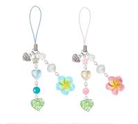 Mrltau 2Pcs Charm per Cellulari con Fiore di Ibisco, Accessori per Cellulari Carini Y2k, Ciondolo Estetico a Stella per Cellulari, Charm Estivo da Spiaggia per Cellulari (Blu e Rosa)